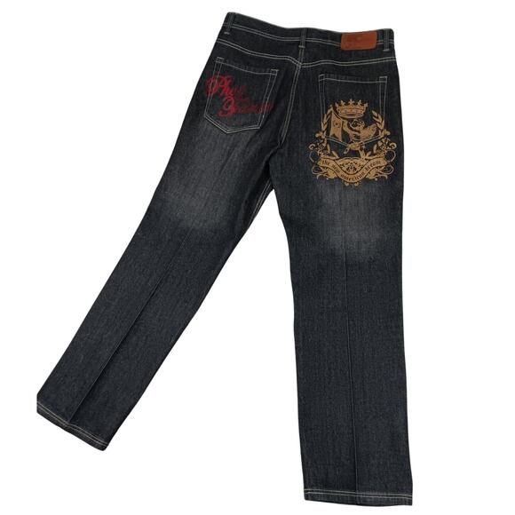 Phat Farm Jeans Vintage Men 36X33 Black Fade Baggy Wide Leg Hip Hop Skater Dream - Picture 8 of 15